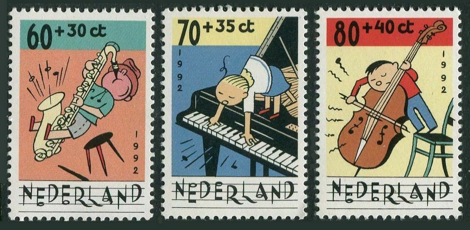 Netherlands B668-b670,mnh.michel 1451-1453. Children Making Music, 1992.
