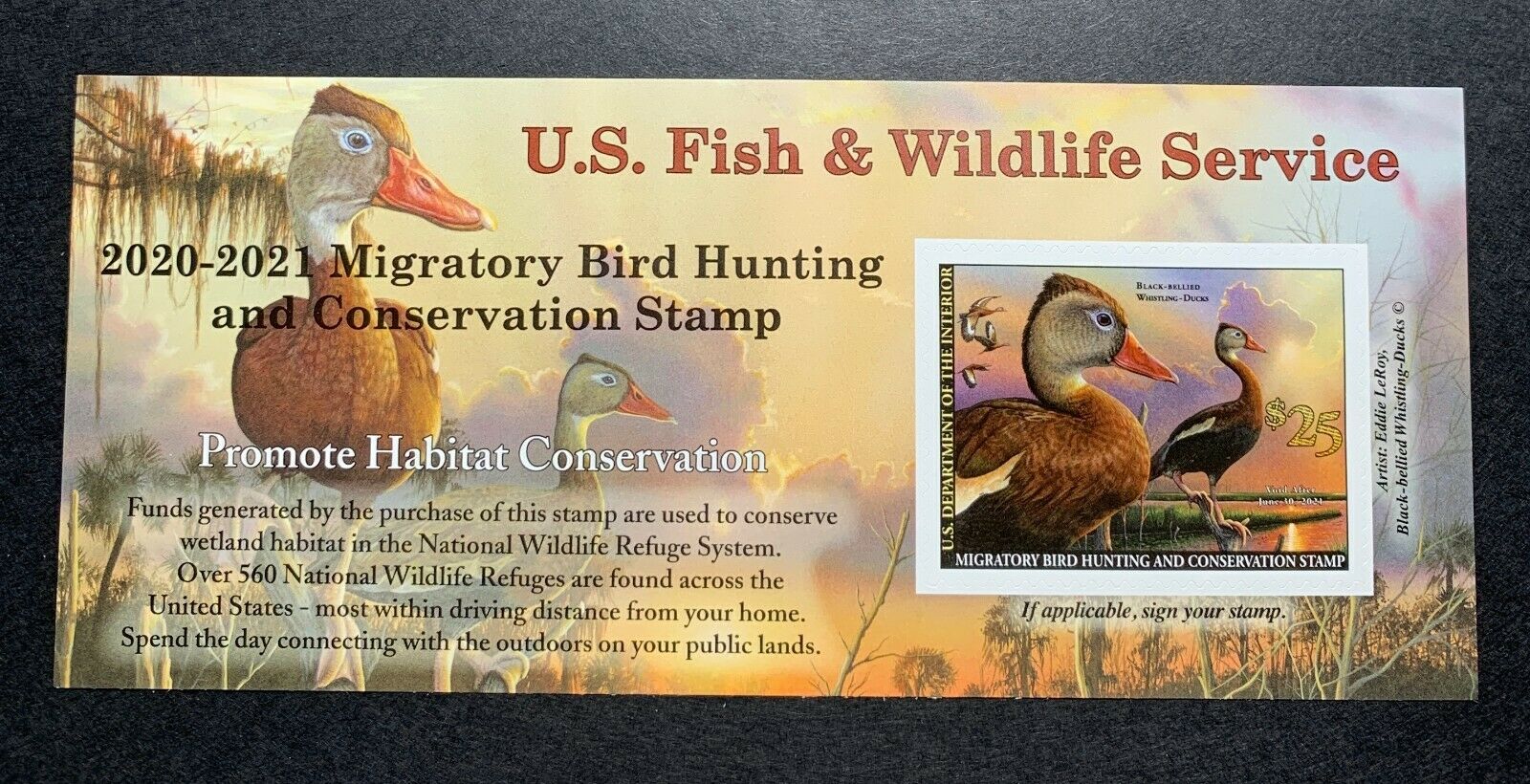 Wtdstamps - #rw87a 2020 - 2021 - Us Federal Duck Stamp - Post Office Fresh