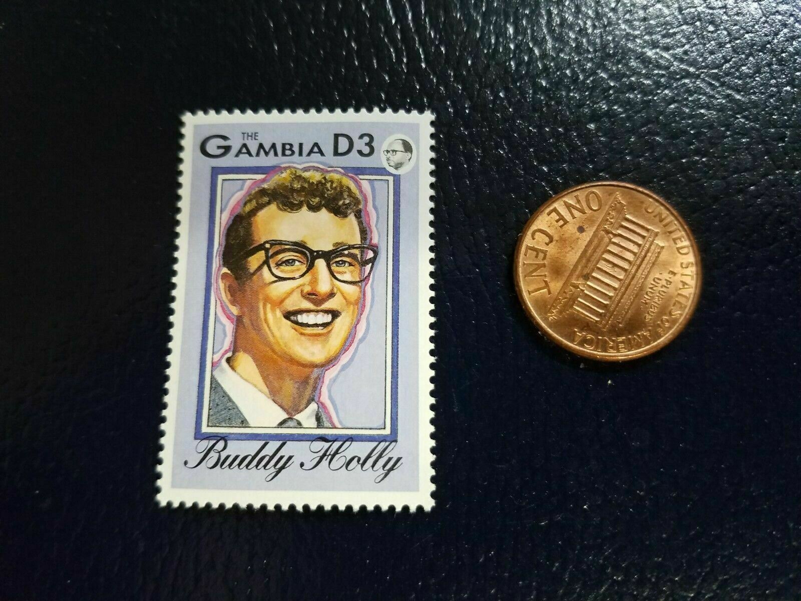 Buddy Holly American Singer-songwriter The Gambia D3 Perforated Stamp