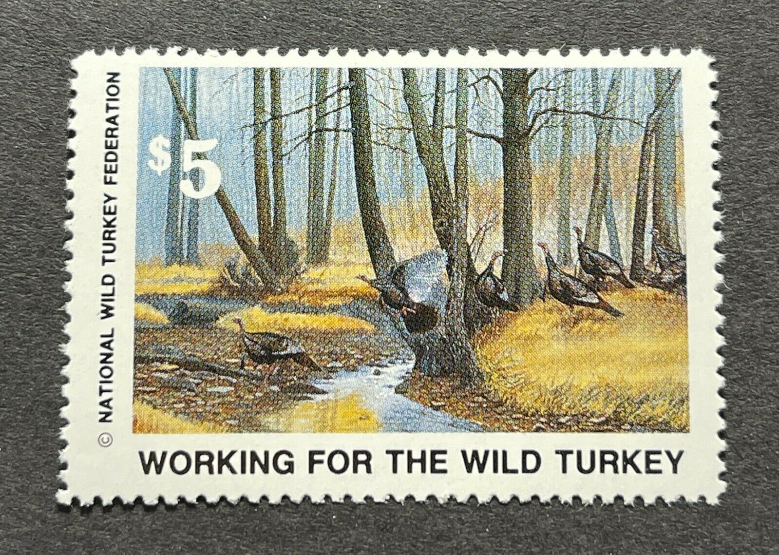 1989 Nwts-3 Nwtf National Wild Turkey Federation Working Stamp - Mint Og Nh